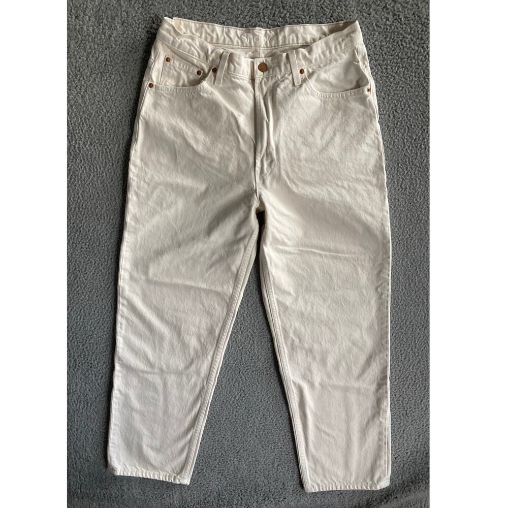 Mother Snacks Jeans 31 Loose Relaxed Tapered High Rise Cream Retro Denim Pant